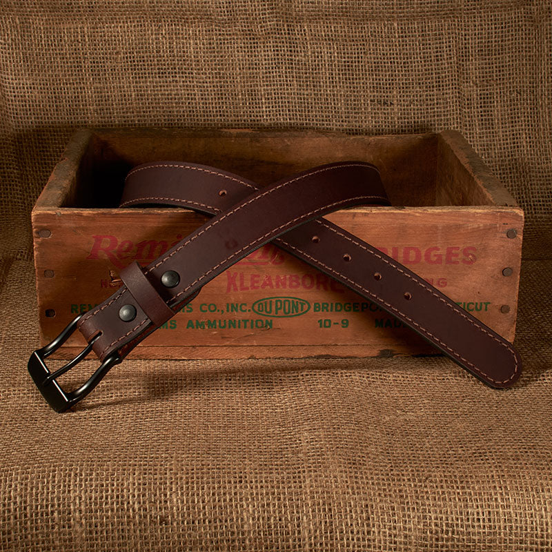 Frontier Premium Leather Belt - Black Buckle