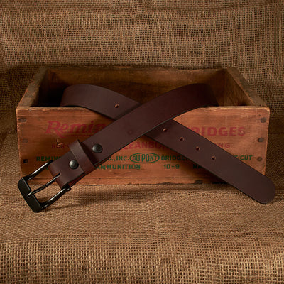 Frontier Premium Leather Belt - Black Buckle