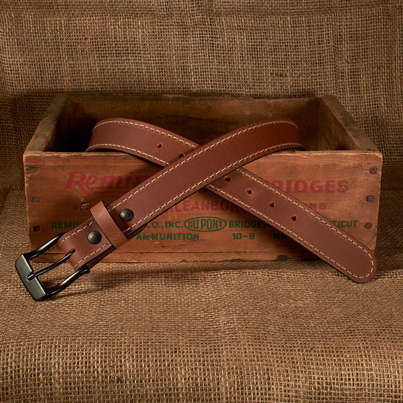 Frontier Premium Leather Belt - Black Buckle