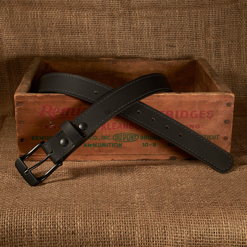 Frontier Premium Leather Belt - Black Buckle