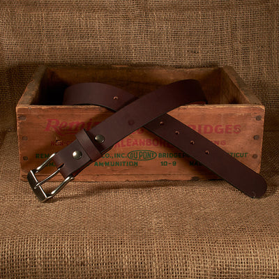 Frontier Premium Leather Belt - Antique Silver