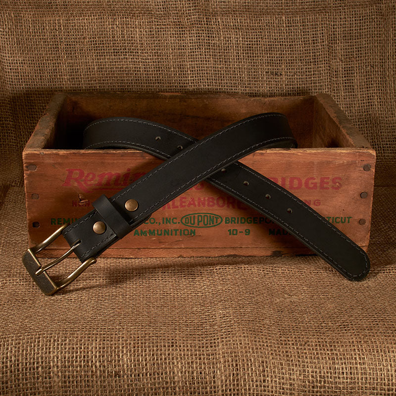 Frontier Premium Leather Belt - Antique Brass