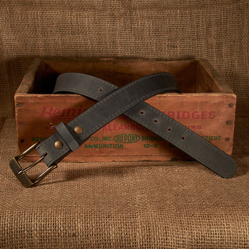 Frontier Premium Leather Belt - Antique Brass