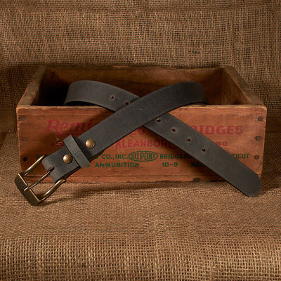 Frontier Premium Leather Belt - Antique Brass