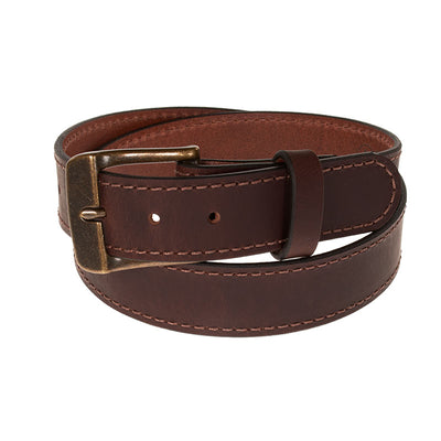 Frontier Premium Leather Belt - Antique Brass