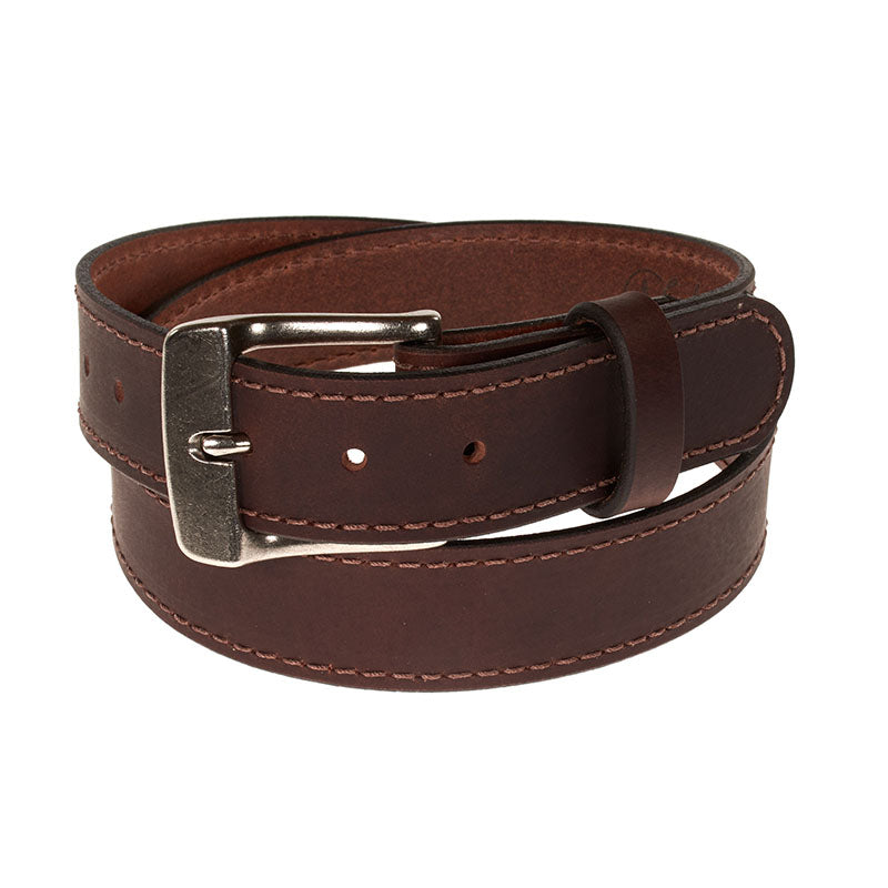 Frontier Premium Leather Belt - Antique Silver