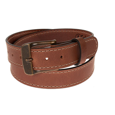 Frontier Premium Leather Belt - Antique Brass