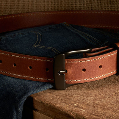 Frontier Premium Leather Belt - Black Buckle