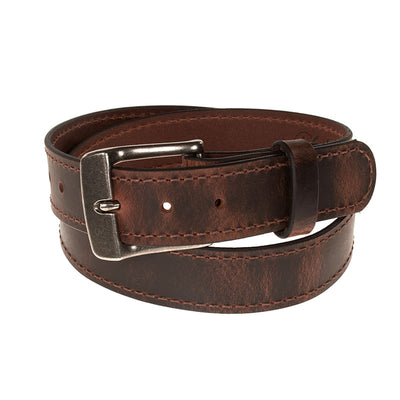 Frontier Premium Leather Belt - Antique Silver