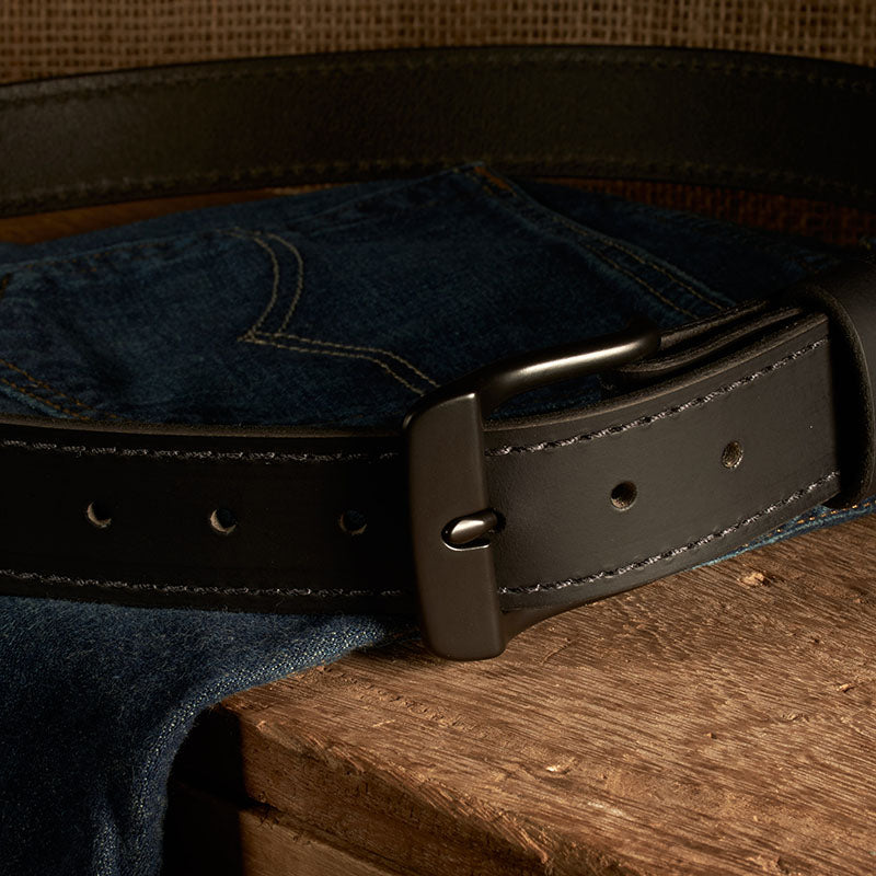 Frontier Premium Leather Belt - Black Buckle