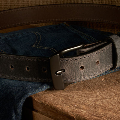 Frontier Premium Leather Belt - Black Buckle