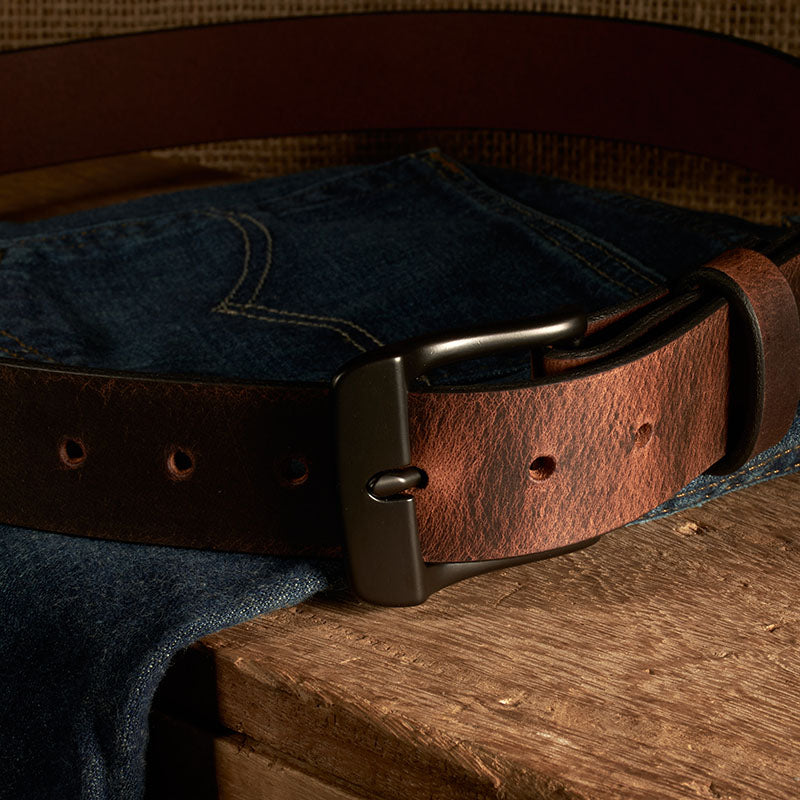 Frontier Premium Leather Belt - Black Buckle