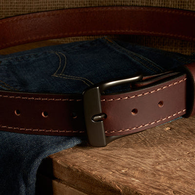 Frontier Premium Leather Belt - Black Buckle