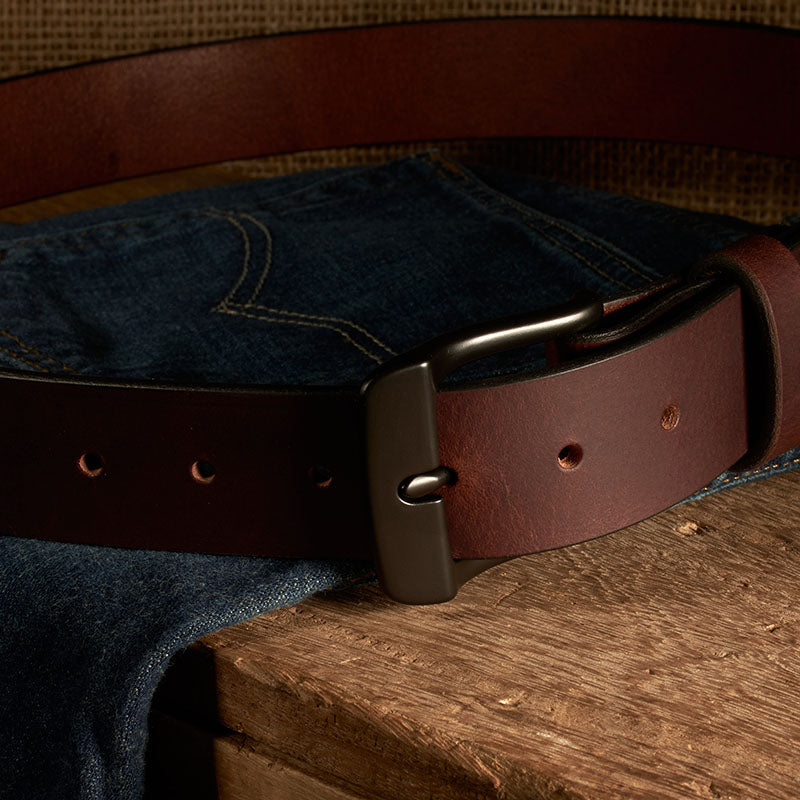 Frontier Premium Leather Belt - Black Buckle