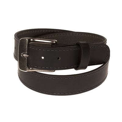 Frontier Premium Leather Belt - Antique Silver