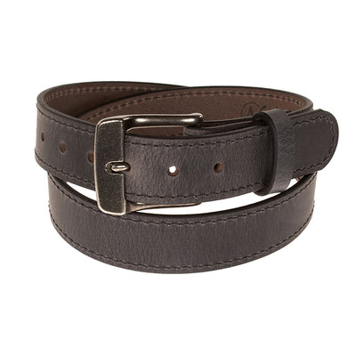 Frontier Premium Leather Belt - Antique Silver