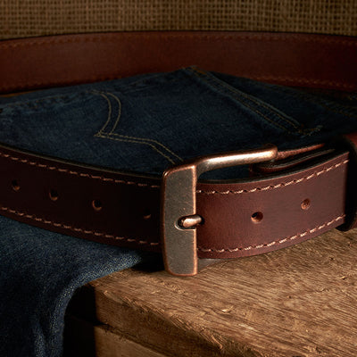 Frontier Premium Leather Belt - Antique Copper