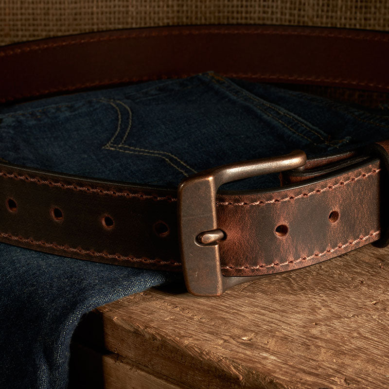 Frontier Premium Leather Belt - Antique Copper