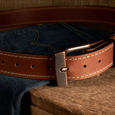 Frontier Premium Leather Belt - Antique Copper