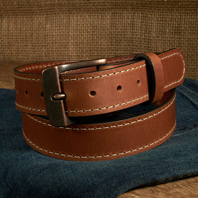 Frontier Premium Leather Belt - Antique Copper