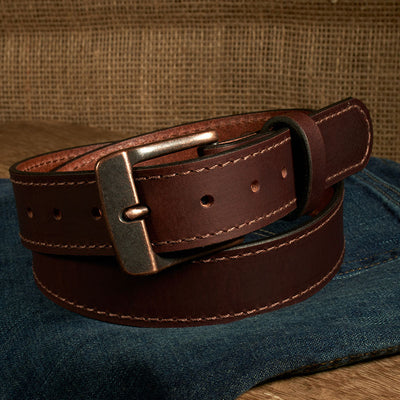 Frontier Premium Leather Belt - Antique Copper