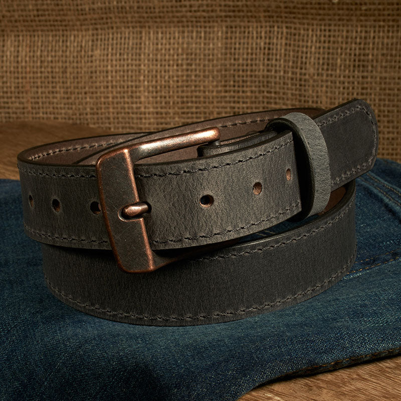 Frontier Premium Leather Belt - Antique Copper