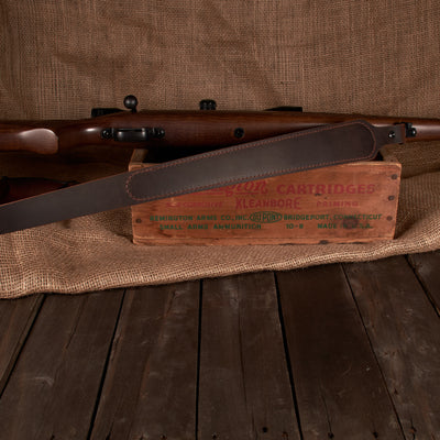 BF700 Buffalo Leather Cobra Style Rifle Sling – Padded with Suede Back – Amish Handmade in USA