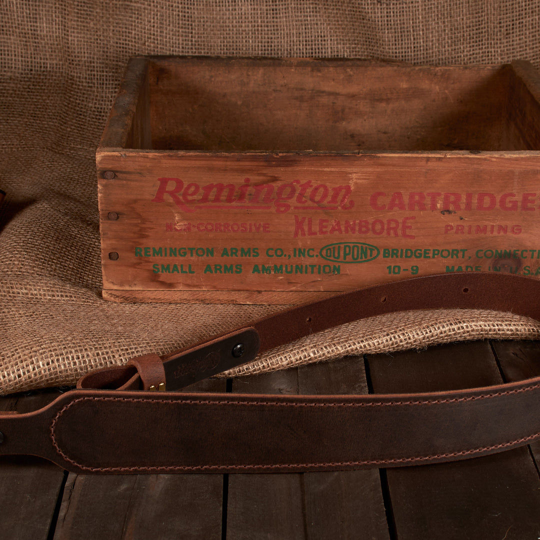 BF700 Buffalo Leather Cobra Style Rifle Sling – Padded with Suede Back – Amish Handmade in USA