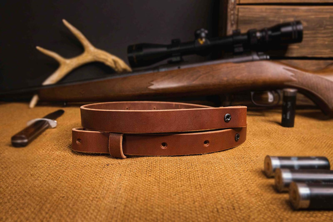 The Hunter - Leather Rifle Sling