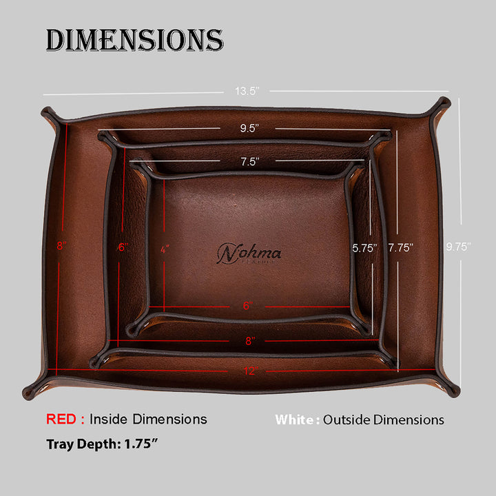 Handmade USA Premium Leather Organizer Trays