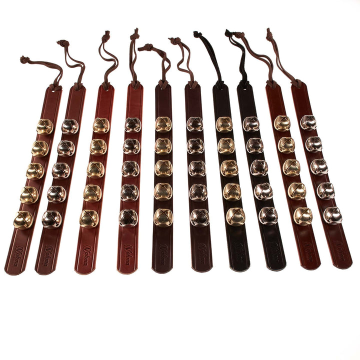 Leather Door Hanger Bells – Handmade Brass & Silver Sleigh Bells & Dog Training Bells