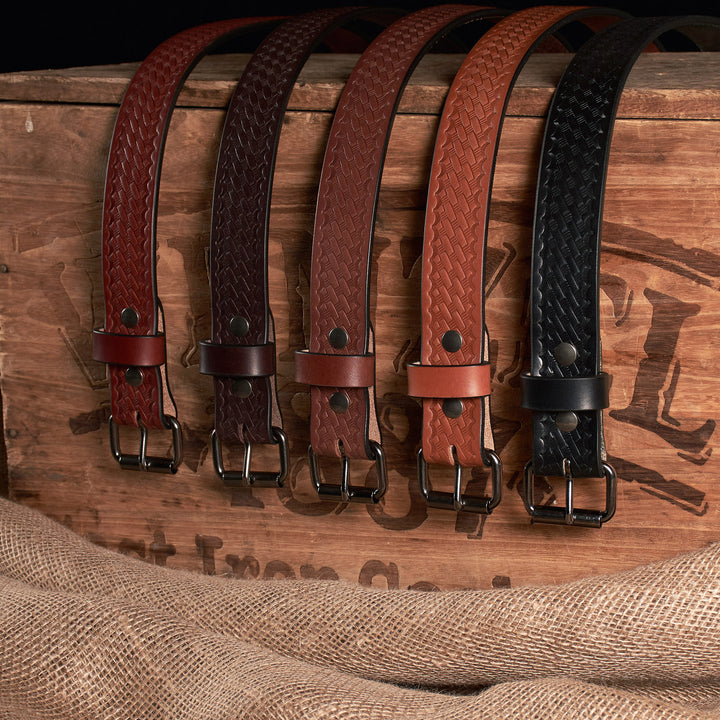 THE OUTFITTER HD SERIES - BASKETWEAVE LEATHER BELT 1.5”