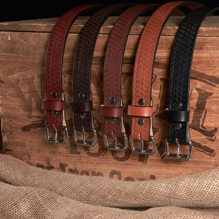 THE OUTFITTER HD SERIES - BASKETWEAVE LEATHER BELT 1.5”