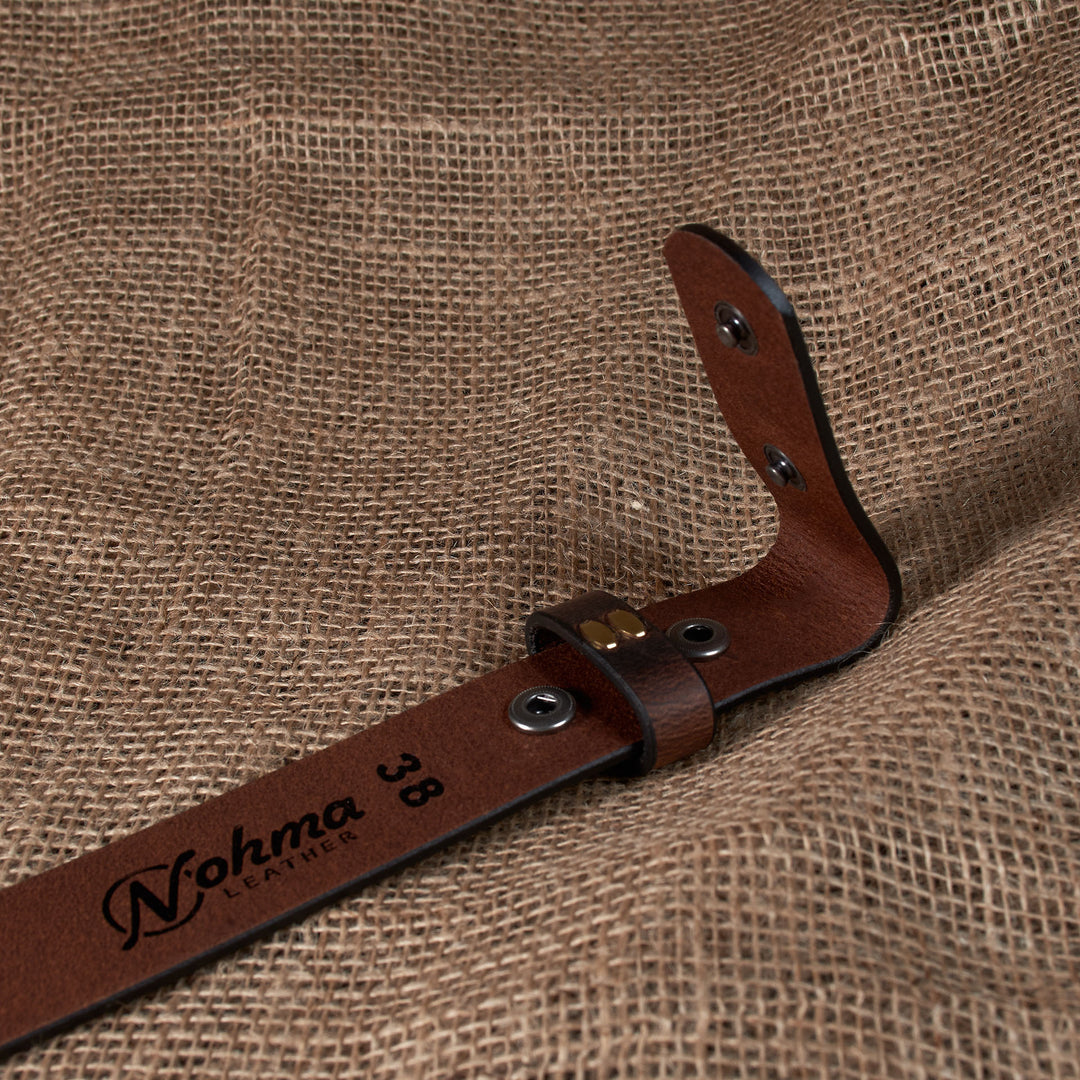 Brown leather strap with &