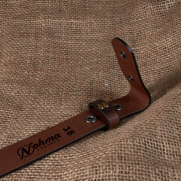 Brown leather strap with &
