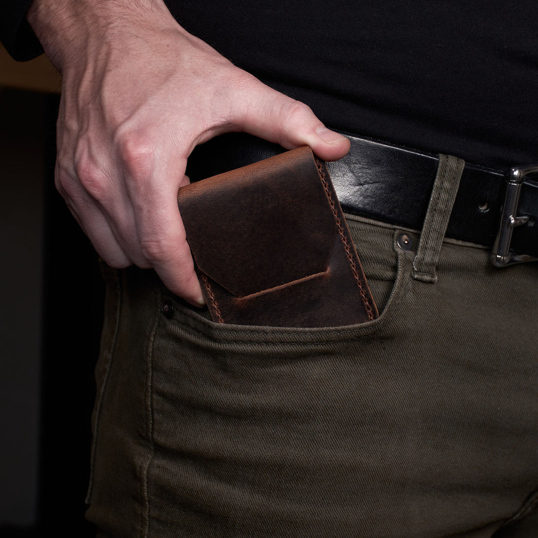 Handmade Vertical Leather Card Holder Wallet – USA Made