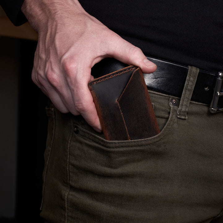 Handmade Horizontal Leather Card Holder Wallet – USA Made