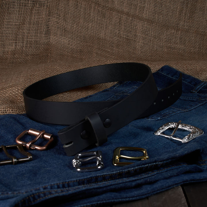 Leather Belt Blank – No Buckle | Finished Edges &amp; Accent Stitching