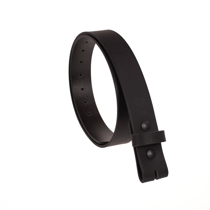 Black leather belt on a white background