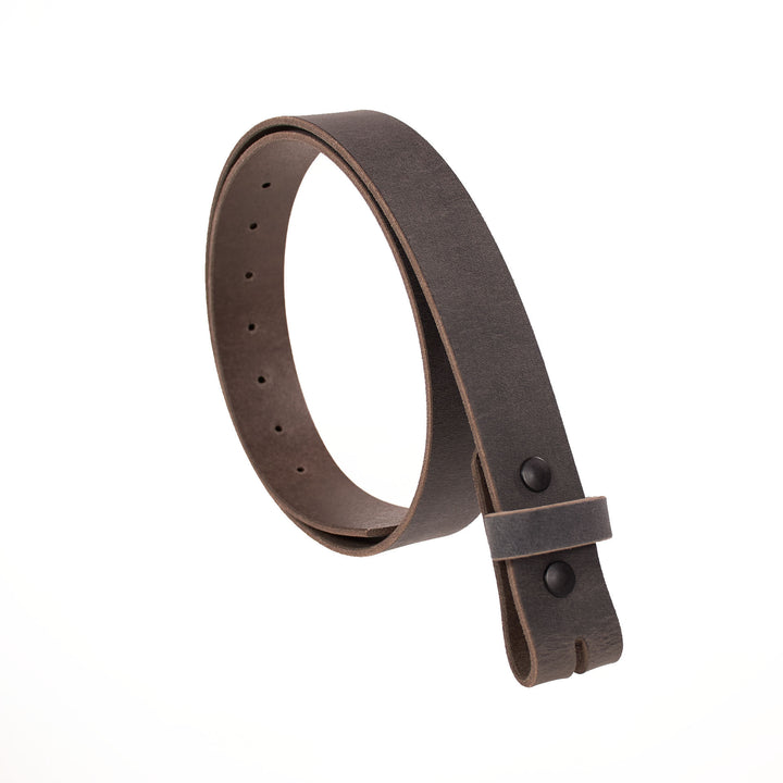 Brown leather belt on a white background