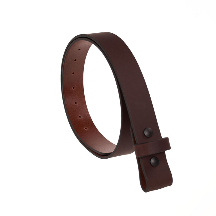 Brown leather belt on a white background