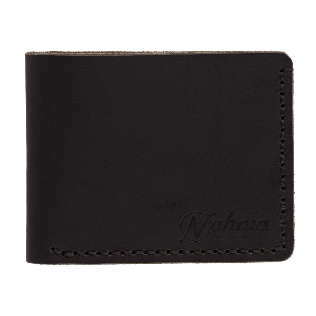 Black leather wallet with &