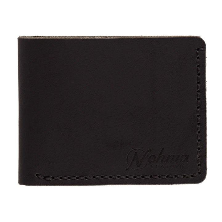 Black leather wallet with &