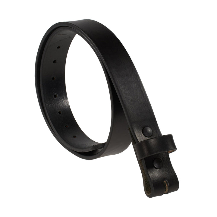 Black leather belt on a white background