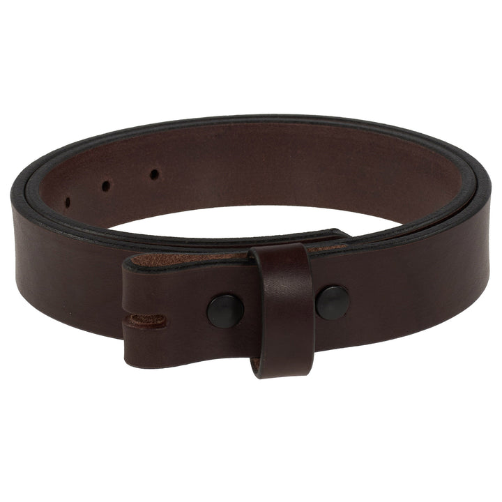 Brown leather belt on a white background