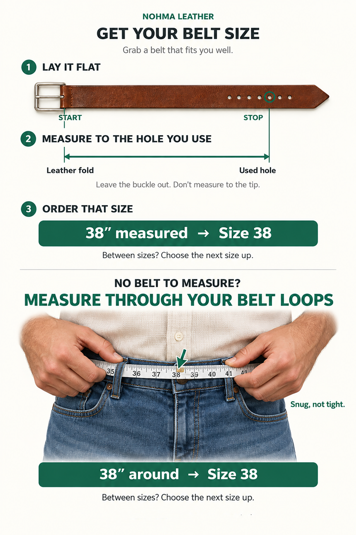 The Retro Rider - Leather Belt 1.5"