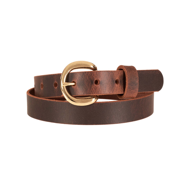 Women’s Belt - Full-Grain Leather Belt for Jeans, Dresses & Casual Wear with Solid Buckle