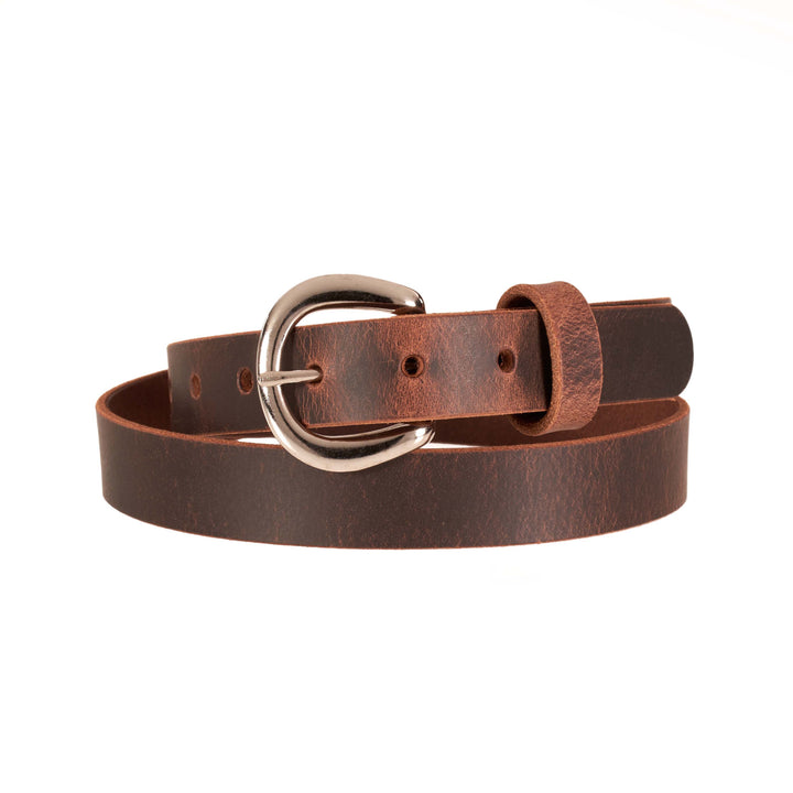 Women’s Belt - Full-Grain Leather Belt for Jeans, Dresses & Casual Wear with Solid Buckle
