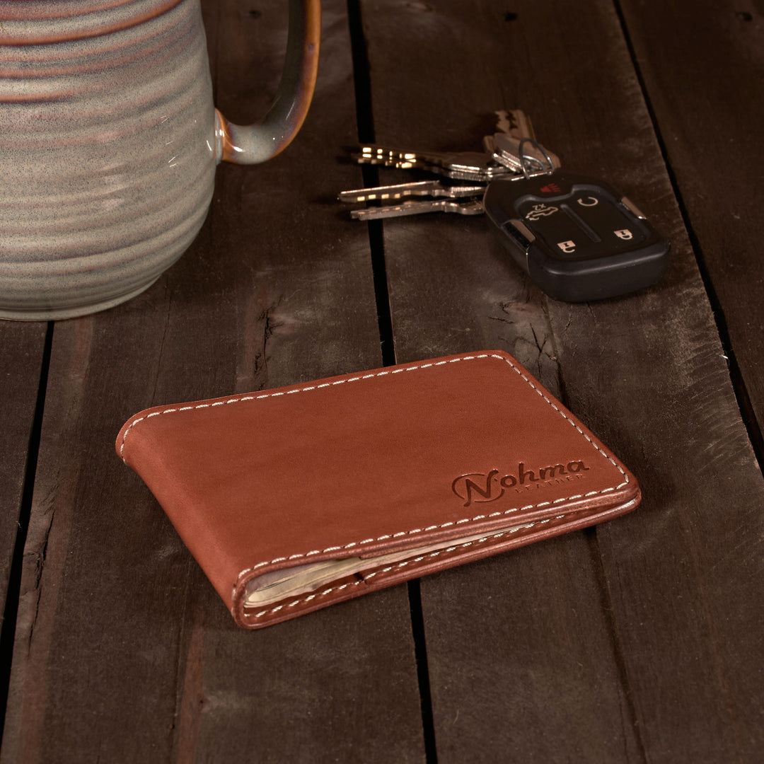 The Washington Bifold Wallet – Slim Minimalist Leather Wallet with Money Clip