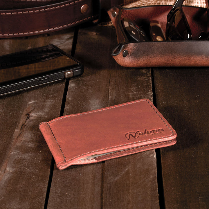 The Lincoln – Slim Minimalist Leather Bifold Wallet with Money Clip